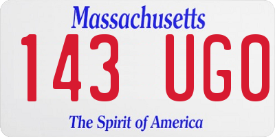 MA license plate 143UG0