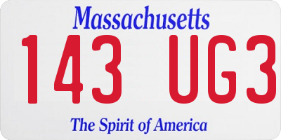 MA license plate 143UG3