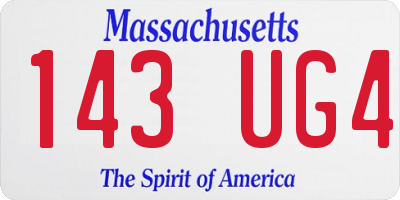 MA license plate 143UG4