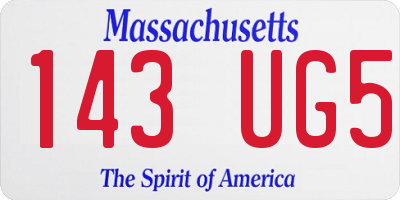 MA license plate 143UG5