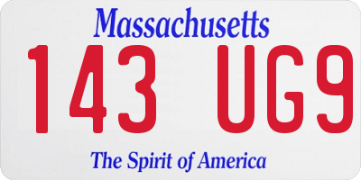 MA license plate 143UG9
