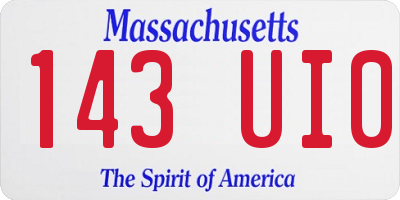 MA license plate 143UI0