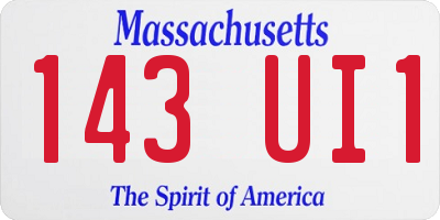 MA license plate 143UI1