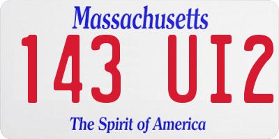 MA license plate 143UI2