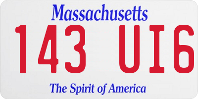 MA license plate 143UI6