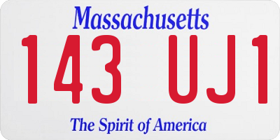 MA license plate 143UJ1