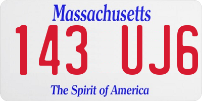 MA license plate 143UJ6