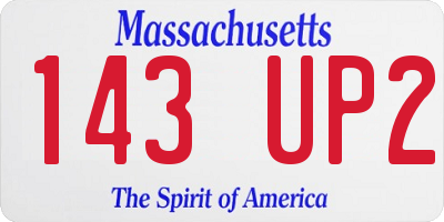 MA license plate 143UP2