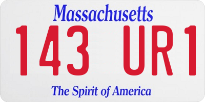 MA license plate 143UR1