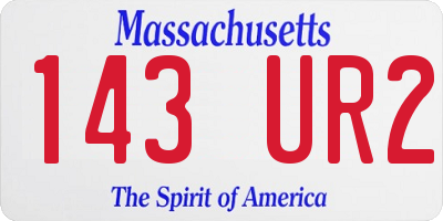 MA license plate 143UR2