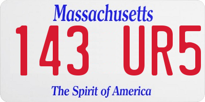 MA license plate 143UR5