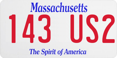 MA license plate 143US2