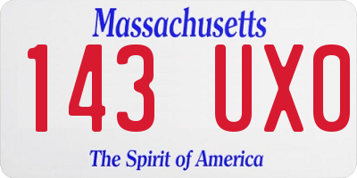 MA license plate 143UX0