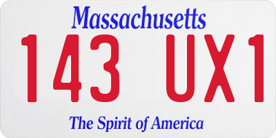 MA license plate 143UX1