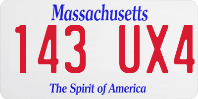 MA license plate 143UX4
