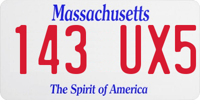 MA license plate 143UX5
