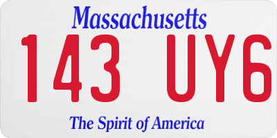MA license plate 143UY6