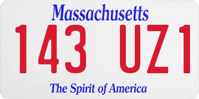 MA license plate 143UZ1