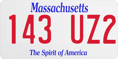 MA license plate 143UZ2