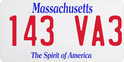 MA license plate 143VA3