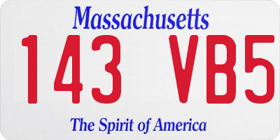 MA license plate 143VB5