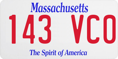 MA license plate 143VC0