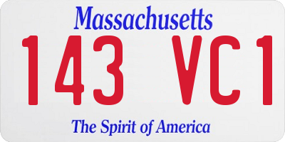 MA license plate 143VC1