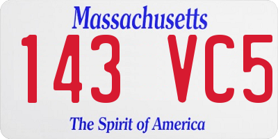 MA license plate 143VC5