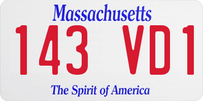 MA license plate 143VD1