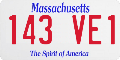 MA license plate 143VE1