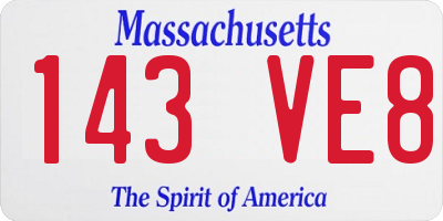 MA license plate 143VE8