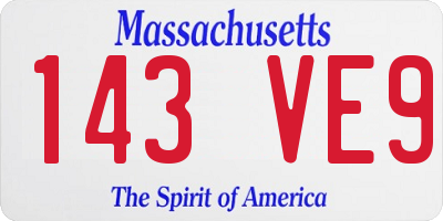 MA license plate 143VE9