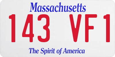 MA license plate 143VF1
