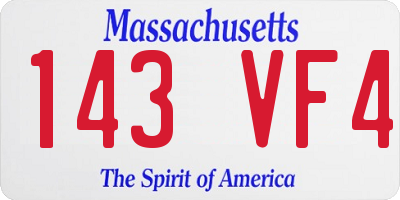 MA license plate 143VF4