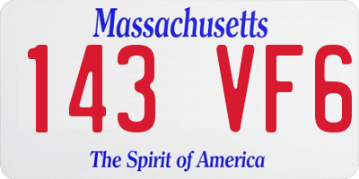 MA license plate 143VF6