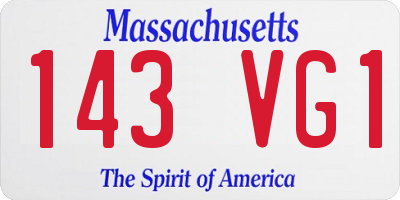 MA license plate 143VG1