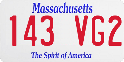 MA license plate 143VG2