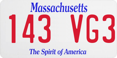 MA license plate 143VG3