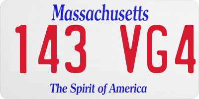 MA license plate 143VG4