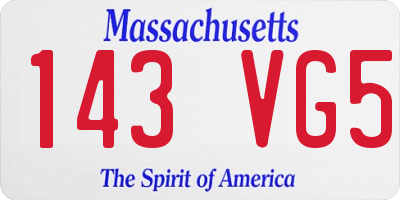 MA license plate 143VG5