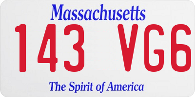 MA license plate 143VG6