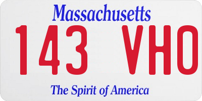 MA license plate 143VH0