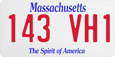 MA license plate 143VH1
