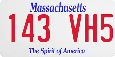 MA license plate 143VH5