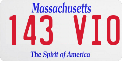 MA license plate 143VI0