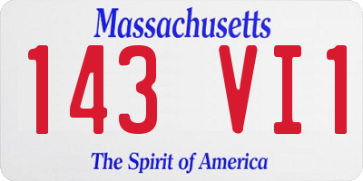 MA license plate 143VI1
