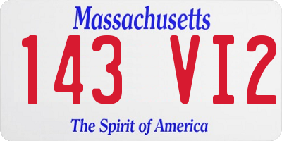MA license plate 143VI2