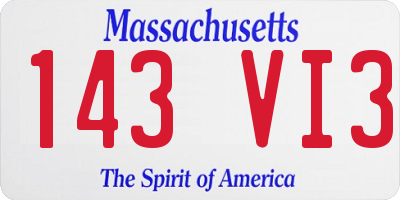 MA license plate 143VI3