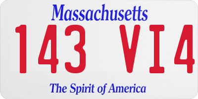 MA license plate 143VI4
