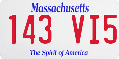 MA license plate 143VI5